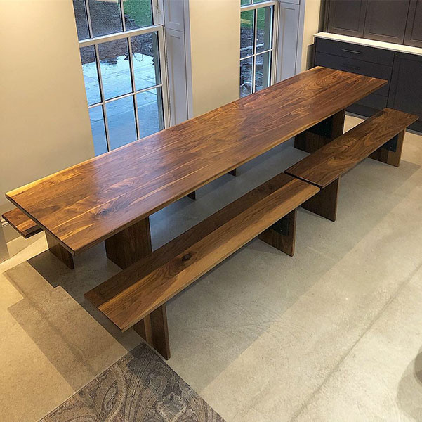 Walnut Table and Benches